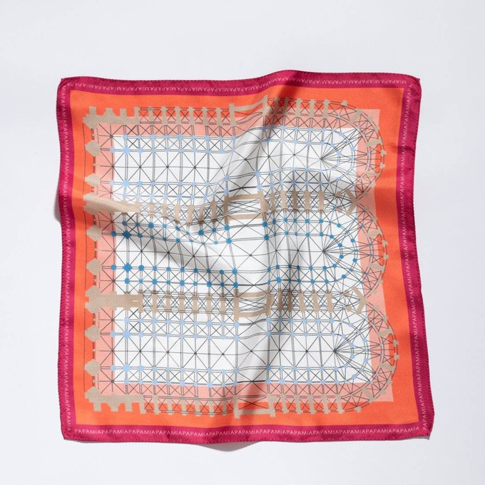 Silk Scarf - Red & Orange - Notre Dame from Urbankissed