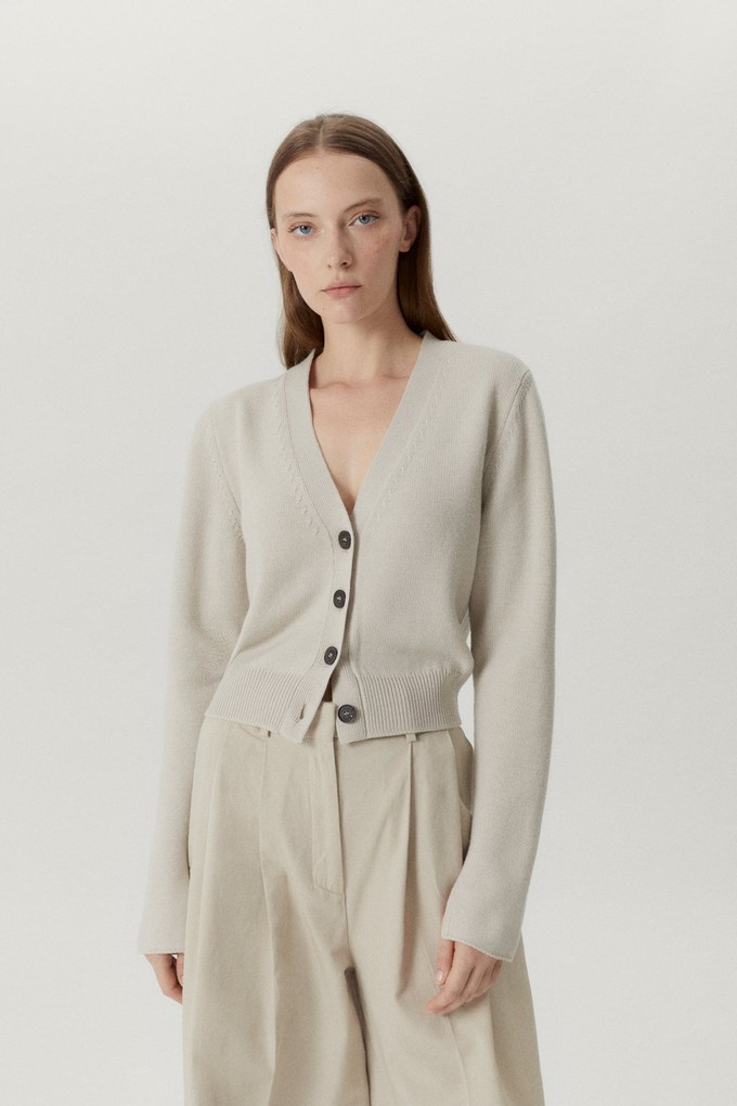 The Merino Wool Crop Cardigan - Pearl from Urbankissed