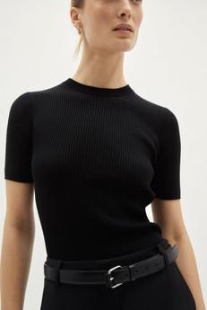 The Organic Cotton Ribbed Tee - Black via Urbankissed