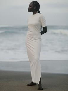 Elbow Sleeve Dress in Ivory via Urbankissed