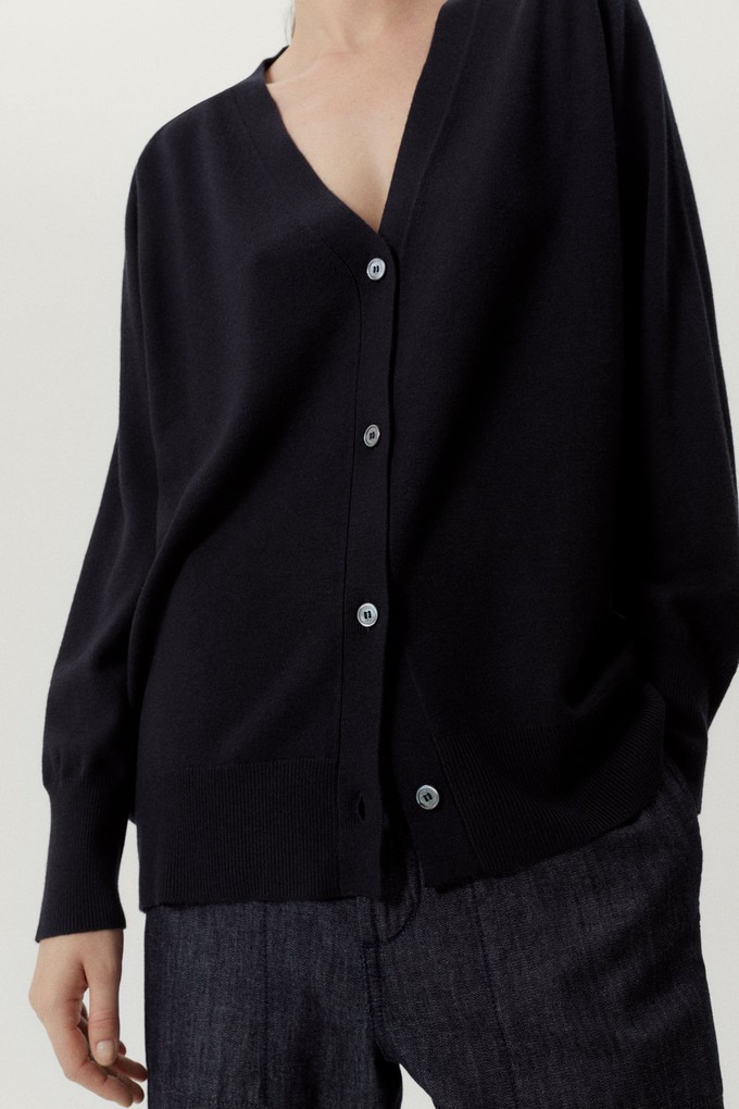 The Ultrasoft Wool Relaxed Cardigan - Midnight Blue from Urbankissed