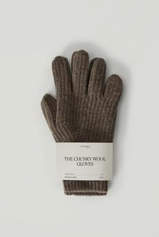 The Woolen Ribbed Gloves For Woman - Taupe via Urbankissed