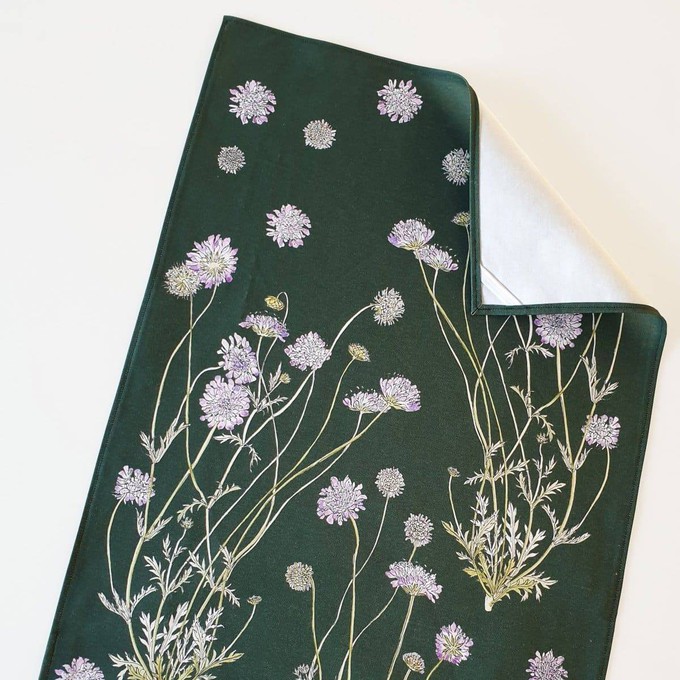 Floral Tea Towel Cotton - Scabious from Urbankissed