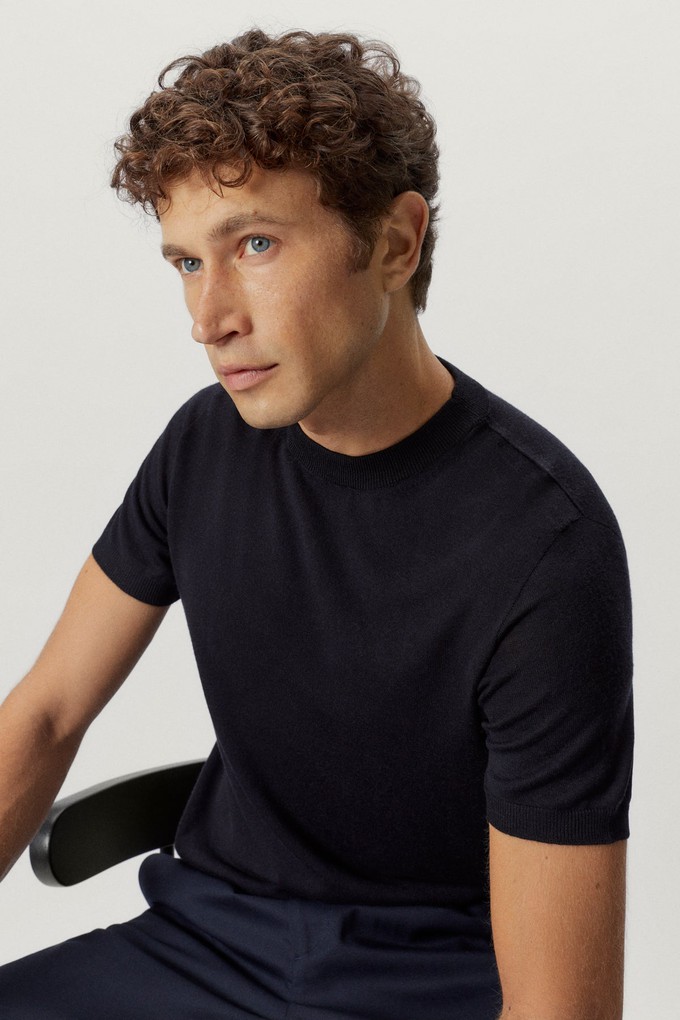 The Ultrasoft Wool T-shirt - Midnight Blue from Urbankissed