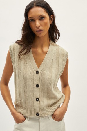 The Upcycled Linen Vest - Undyed Greige from Urbankissed