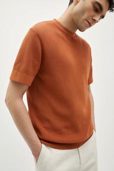 The Organic Cotton Ribbed T-shirt - Terracotta via Urbankissed