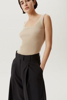 The Organic Cotton Ribbed Tank Top - Sand via Urbankissed