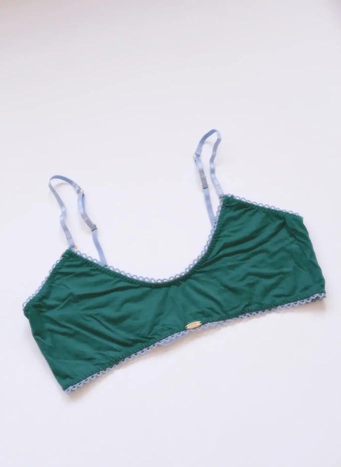 Teal Bamboo Crop Bralette from Urbankissed