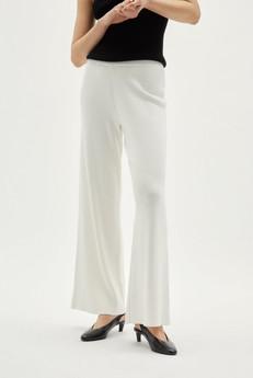 The Organic Cotton Wide-leg Pants - Milk White via Urbankissed