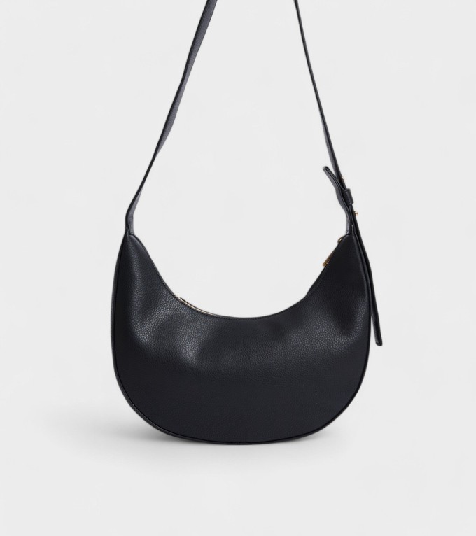 River Vegan Bio-Based Bamboo Leather Hobo Bag in Black from Votch