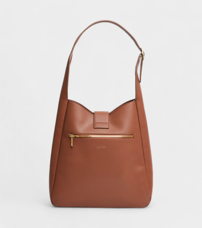 Nancy Vegan Bio-Based Bamboo Leather Elevated Tote Bag in brown from Votch