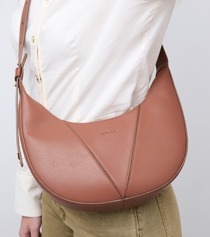 River Vegan Bio-Based Bamboo Leather Hobo Bag in Brown from Votch