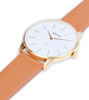 Gold & Tan Watch | Solar Classic from Votch