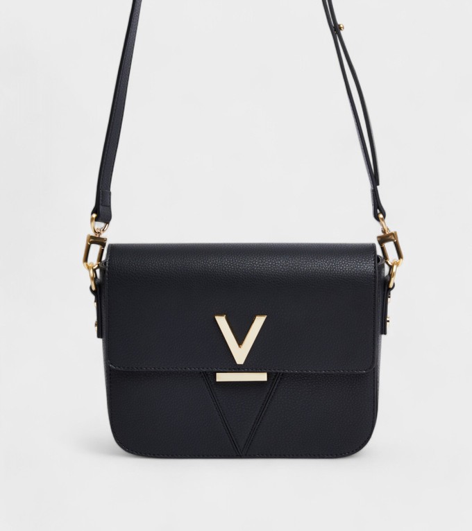 Margot Vegan Bio-Based Bamboo Leather Crossbody in Black from Votch