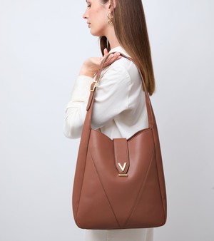 Nancy Vegan Bio-Based Bamboo Leather Elevated Tote Bag in brown from Votch