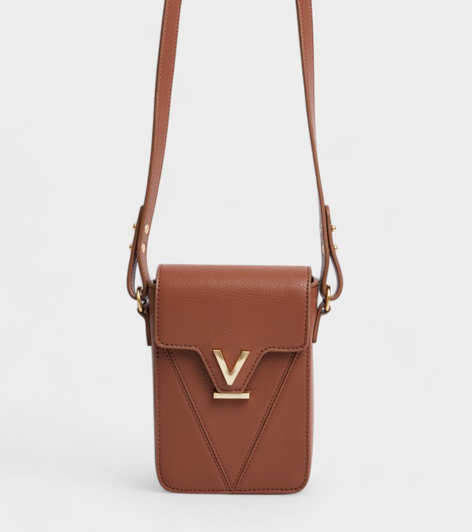 Luna Compact Vegan Bio-Based Bamboo Phone Bag in Brown from Votch