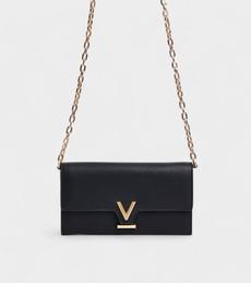 Luella Vegan Bio-Based Bamboo Leather Chain Purse in Black via Votch