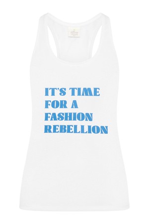 Racer Tank with Print - Diamond White from Wellicious